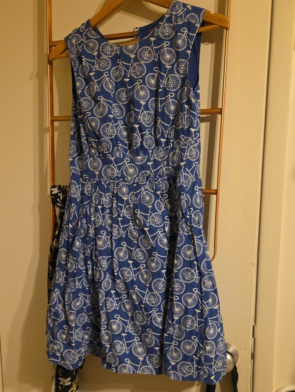 Emily And Fin Blue Bicycle Print Sleeveless Dress